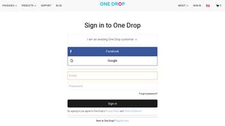 Sign in here - One Drop