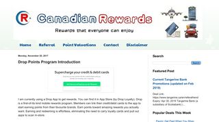 Canadian Rewards: Drop Points Program Introduction
