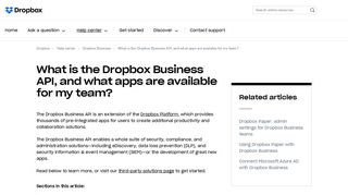 What is the Dropbox Business API, and what apps are available for my ...