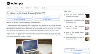 Dropbox Login Blank Screen [SOLVED] - techempty.com