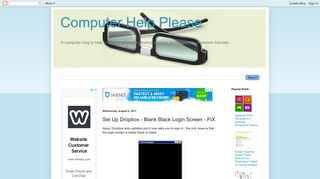 Computer Help Please: Set Up Dropbox - Blank Black Login Screen ...