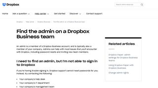 Find the admin on a Dropbox Business team – Dropbox Help