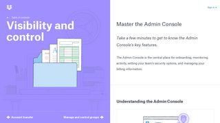 Master the Admin Console - Admin user guide - Dropbox