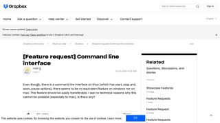 [Feature request] Command line interface - Dropbox Community - 149306