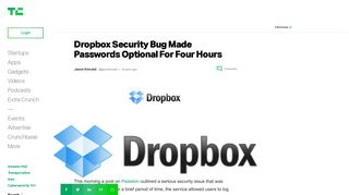 Dropbox Security Bug Made Passwords Optional For Four Hours ...