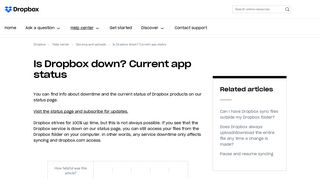 Is Dropbox down? Current app status – Dropbox Help