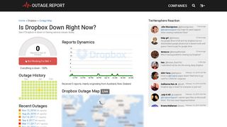 Dropbox Down? Service Status, Map, Problems History - Outage.Report