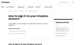 How to sign in to your Dropbox account – Dropbox Help