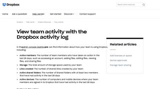 View team activity with the Dropbox activity log – Dropbox Help