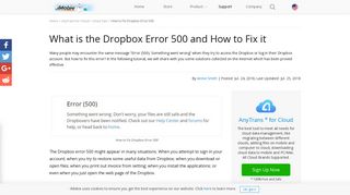 [Easily Solved] How to Fix Dropbox Error 500 with 5 Solutions - iMobie