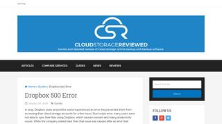 Dropbox 500 Error | Cloud Storage Reviews