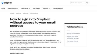 How to sign in to Dropbox without access to your email address ...