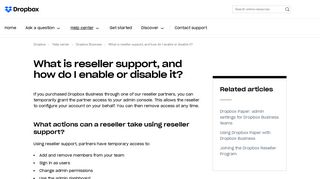 What is reseller support, and how do I enable or disable it? – Dropbox ...