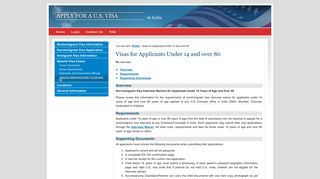 Visas for Applicants Under 14 and over 80 - India - USTravelDocs