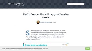 Find if Anyone Else is Using your Dropbox Account - Labnol