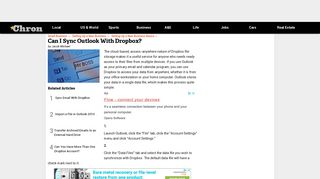 Can I Sync Outlook With Dropbox? | Chron.com