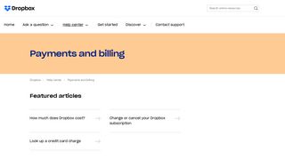 Payments and billing – Dropbox Help