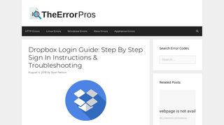 Dropbox Login Guide: Step By Step Sign In ... - Error Codes Pro