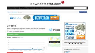 Dropbox down? Current status and problems | Downdetector