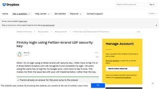 Solved: Finicky login using Feitian-brand U2F security key ...
