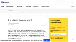 Solved: Shared Links Requiring Login? - Dropbox Community - 168823