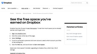 See the free space you've earned on Dropbox – Dropbox Help
