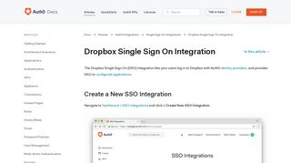Dropbox Single Sign On Integration - Auth0