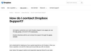 How do I contact Dropbox Support? – Dropbox Help