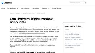 Can I have multiple Dropbox accounts? – Dropbox Help