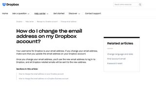 How do I change the email address on my Dropbox account ...