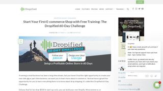 Start Your First E-commerce Shop with Free Training: The Dropified 60 ...