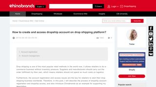 How to create and access dropship account on drop shipping platform?