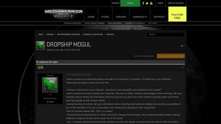 MWO: Forums - Dropship Mogul
