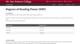 Degrees of Reading Power (DRP) - Mt. SAC