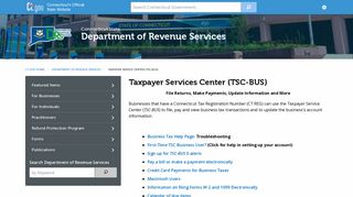 Taxpayer Service Center TSCBUS - CT.gov
