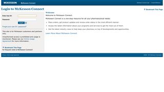 McKesson Connect > Log In