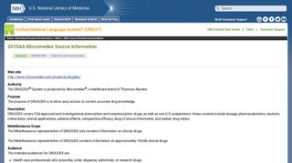 Micromedex® DRUGDEX - National Library of Medicine