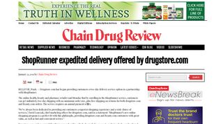ShopRunner expedited delivery offered by drugstore.com - CDR ...