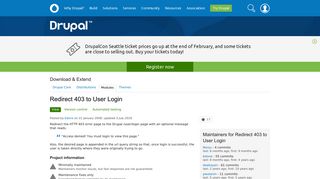 Redirect 403 to User Login | Drupal.org