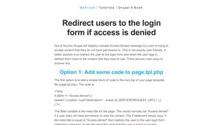 Redirect users to the login form if access is denied | BeFused