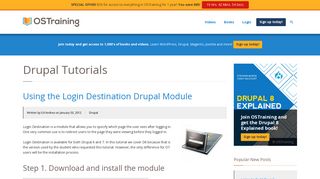 Using the Login Destination Drupal Module - OSTraining