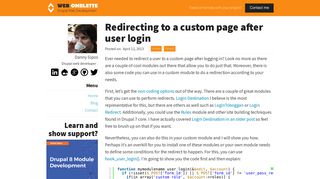 How to redirect a user after login in Drupal 7 - Web Omelette