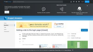 7 - Adding a tab to the login page - Drupal Answers