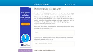 What is my Drupal user login URL? | alvinalexander.com