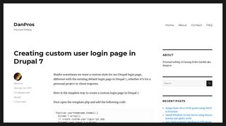 Creating custom user login page in Drupal 7 - DanPros