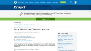 Drupal 8 Custom Login Theme and Structure | Drupal.org