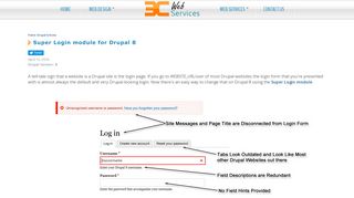 Super Login module for Drupal 8 | 3C Web Services of Tampa Bay