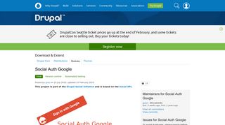 Social Auth Google | Drupal.org