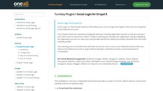 Drupal 8.x Social Login Module | docs.oneall.com