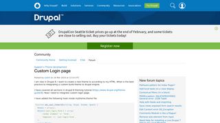 Custom Login page | Drupal.org